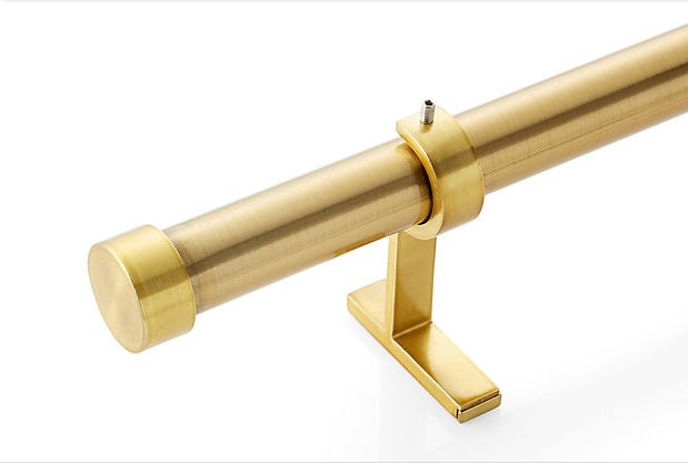 CB Brass End Cap Finial and Curtain Rod Set (120") — view 1